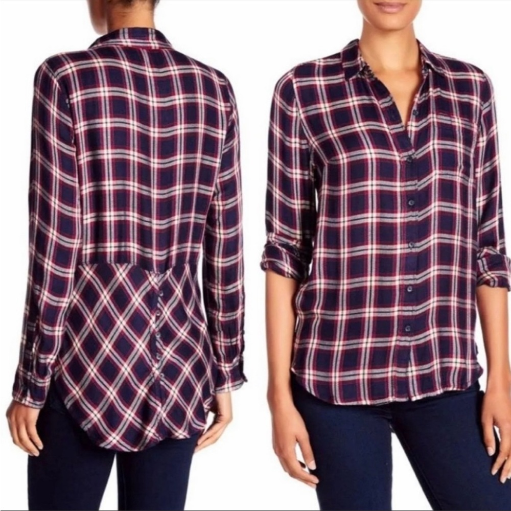 Lucky Brand plaid split back buttondown